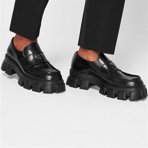 prada monolith nylon|Prada monolith loafer.